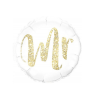 Balloon white + golden inscription Mr 45 cm