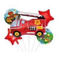 Balóny - hasičské auto, hviezdy, kruhy 5 ks
