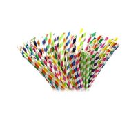 Mixed colored paper straws 10 pcs