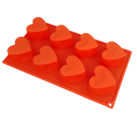 Mold silicone heart 8 pcs