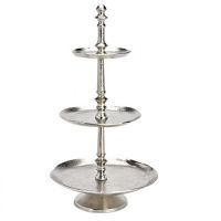 Stand 3-tier silver metal 50 cm