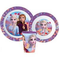 Frozen-Set - 2x Teller und Glas, Kunststoff