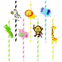 Paper straws Zoo 7 pcs