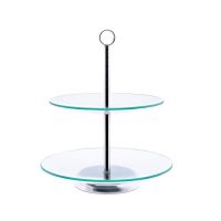 2-tier smooth glass stand