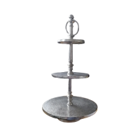 Stand 3-tier silver metal 55 cm