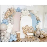 Garland balloons white-blue-silver pastel 100 pcs