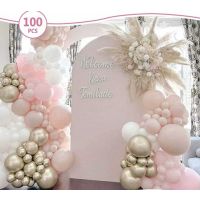 Garland balloons white-gold-pink 100 pcs