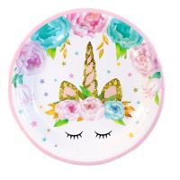 Paper unicorn plate 23 cm 6 pcs