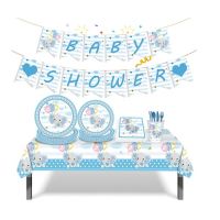 Blaues Elefanten-Babyparty-Partyset