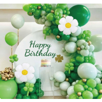 Girlanda zelené balóny mix + kvet 117 ks