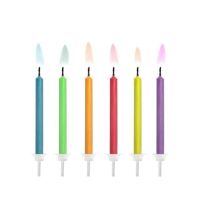 Birthday candles colored mix 5.5 cm 6 pcs