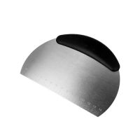 Stainless steel dough spatula with round scale