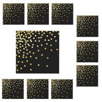 Black and gold napkins 10 pcs