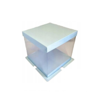 Krabička na tortu priesvitná modrá 30 x 30 x 25 cm
