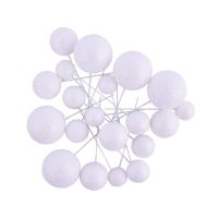 Embossed glittery white balls 20 pcs