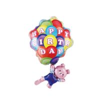 Balón medvedík s veľkým balónom Happy Birthday