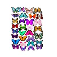 Wafer - Colorful butterflies A4