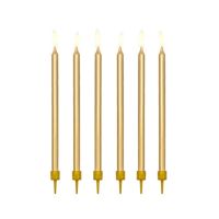 Candles smooth gold 12 cm 12 pcs