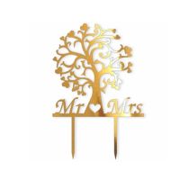 Zápich - Mr a Mrs pod stromem akryl zlatý