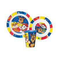 Paw Patrol készlet - 2x tányér és csésze, műanyag