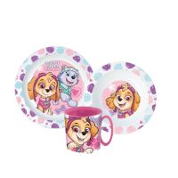 Paw Patrol Skye und Everest Set – 2x Teller und Becher, Kunststoff