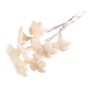 Flowers bunch on a wire 9 pcs beige