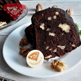 Gluten-free chocolate cake with walnuts