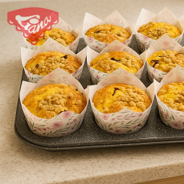 Bezlepkové broskyňové muffiny