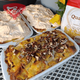 Gluténmentes sült tészta túróval és gyümölccsel