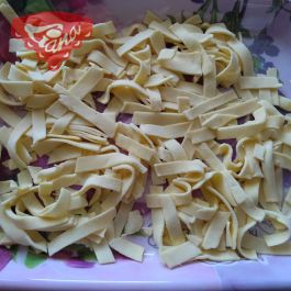 Gluten-free wide noodles for dessert or for bean soup
