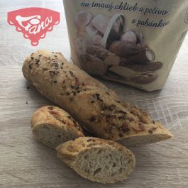Bezlepkové kváskové tmavé bagety