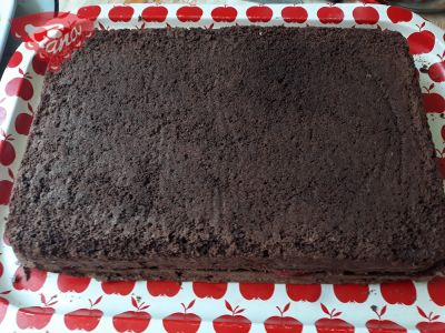 Gluten-free chocolate cubes with pieces of strawberries