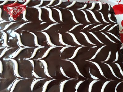 Gluten-free chocolate cubes with pieces of strawberries