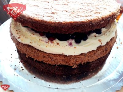 Kuchen mit Mascarpone-Schokoladenfüllung