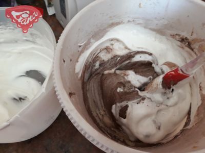 Gluten-free chocolate cubes with pieces of strawberries