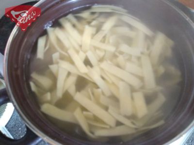 Gluten-free wide noodles for dessert or for bean soup