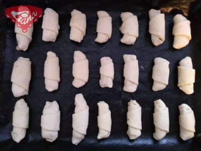 Gluten-free and dairy-free sourdough rolls filled with chocolate and marzipan