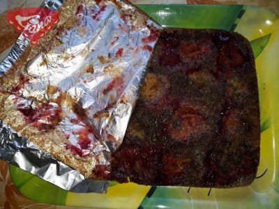 Gluten-free upside-down plum cake