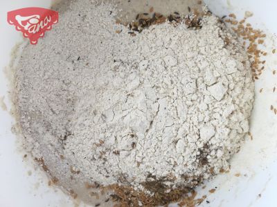 Gluten-free sourdough dark bread from the mold
