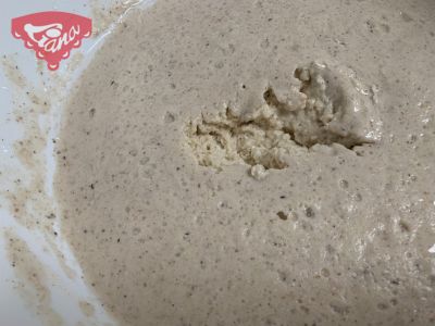 Gluten-free sourdough bread in a mold