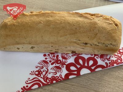 Gluten-free sourdough bread in a mold