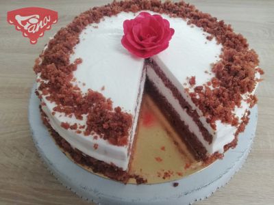 Bezlepková red velvet torta