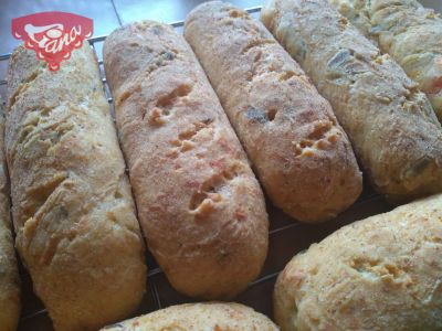 Gluten-free carrot baguettes with pumpkin seeds