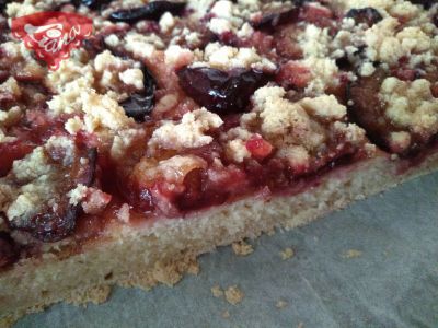 Gluten-free sourdough plum cake