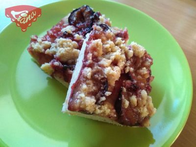 Gluten-free sourdough plum cake