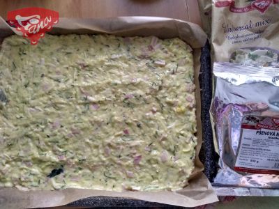 Gluten-free zucchini pudding with wheat flour