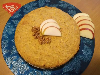 Gluten-free apple-walnut cake