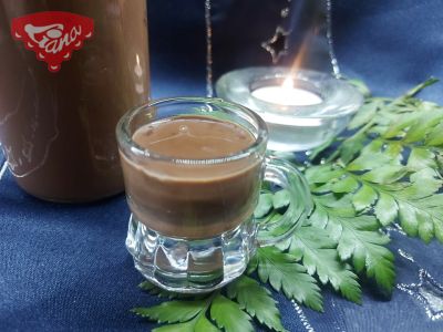 Homemade chocolate liqueur