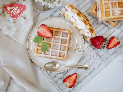 Glutenfreies Waffeldessert