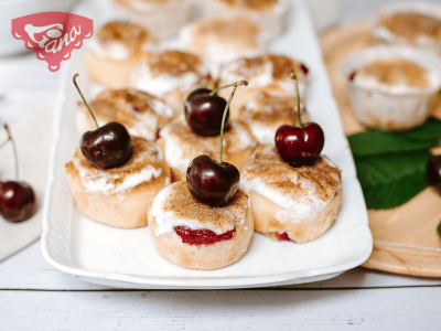 Gluten-free cinnamon rolls with sour cherries